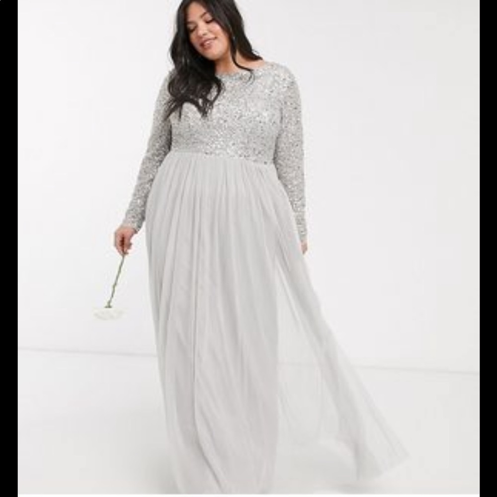 ASOS Maya deluxe maxi tulle sequin dress NWT sz 22